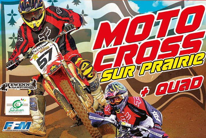 Moto cross sur prairie + Quad