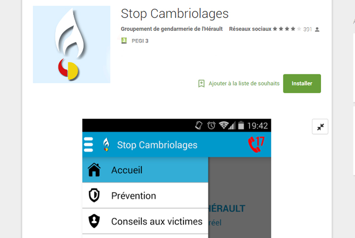 Lancement d’une application « Stop cambriolages »