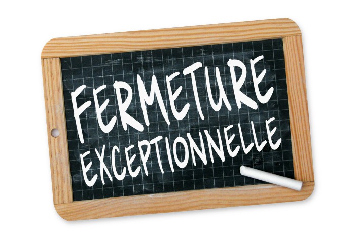 Fermeture exceptionnelle vendredi 16 et samedi 17 octobre