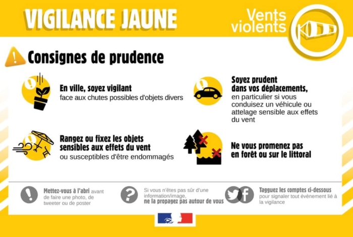 Vigilance jaune : vents violents