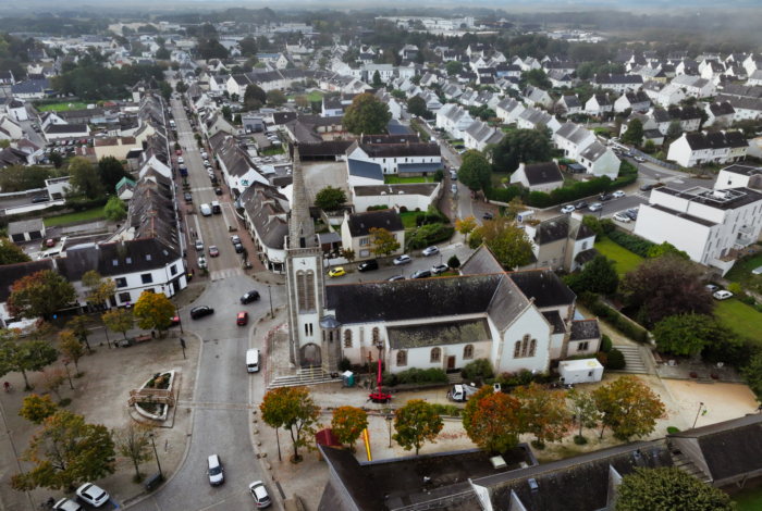 Les travaux de l’église vus du ciel