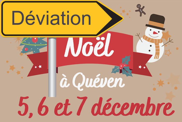 illustration de l'affiche de Noël avec un panneau déviation