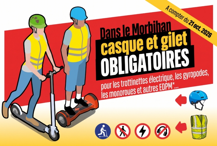 Nouvelles règles de sécurité pour les trottinettes et EDPM dans le Morbihan